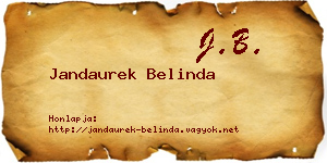 Jandaurek Belinda névjegykártya